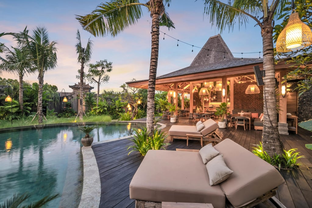 The view from the pool at Desa Hay, a luxury eco resort that’s pioneering sustainability in Bali, Indonesia