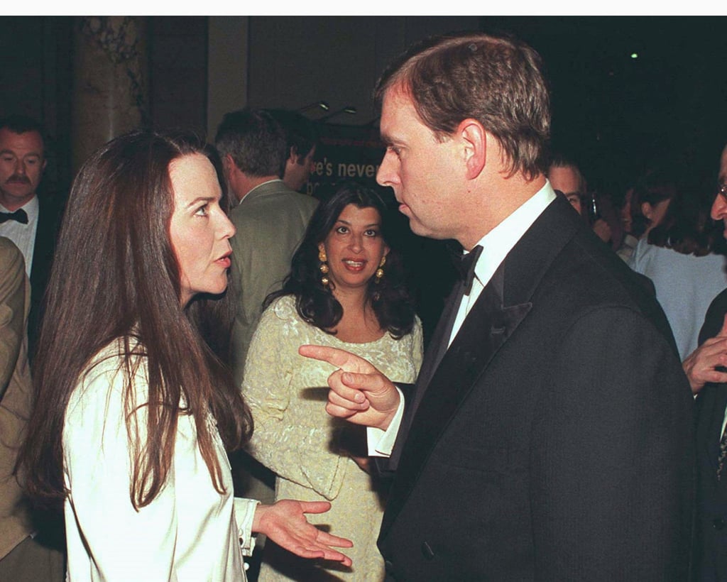 Prince Andrew chats to his former girlfriend, photographer Koo Stark. Photo: Reuters Prince Andrew chats to his former girlfriend, photographer Koo Stark. Photo: Reuters