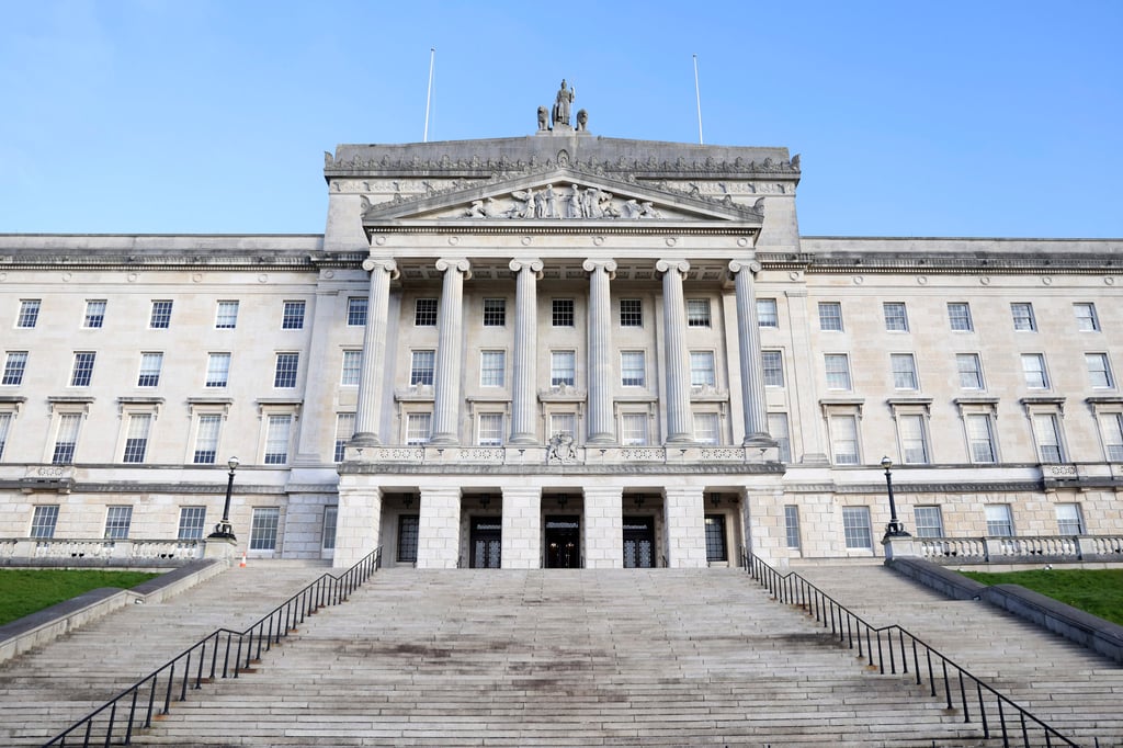 Parliament buildings at Stormont in Belfast, Northern Ireland, on Saturday. Members of the Legislative Assembly will gather there for a sitting where ministers will be appointed to a power-sharing executive. Photo: AP
