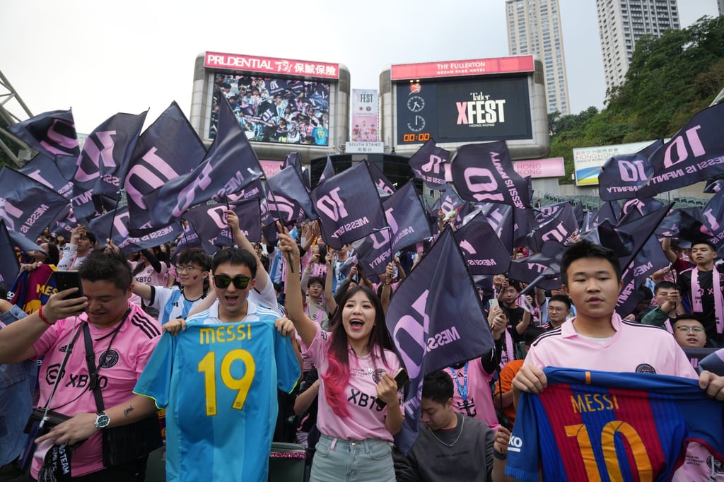 Lionel Messi’s supporters gather in Hong Kong Stadium ahead of Inter Miami’s open training session. Photo: Sam Tsang Lionel Messi’s supporters gather in Hong Kong Stadium ahead of Inter Miami’s open training session. Photo: Sam Tsang