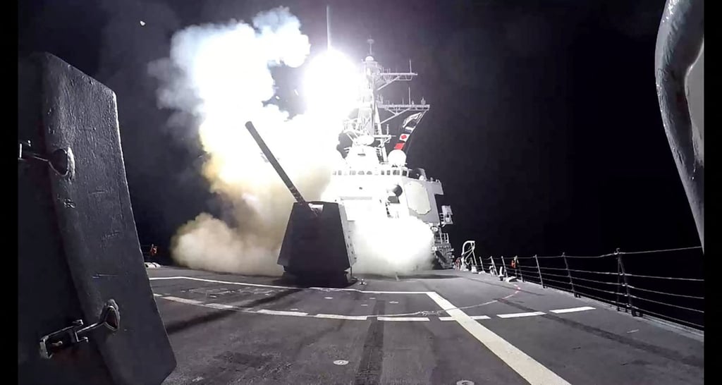 A Tomahawk land attack missile is launched from the USS Gravely against Houthi military targets in Yemen on Saturday. Photo: US Central Command via Reuters A Tomahawk land attack missile is launched from the USS Gravely against Houthi military targets in Yemen on Saturday. Photo: US Central Command via Reuters