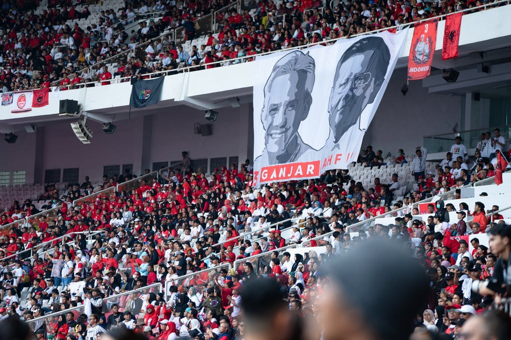 Thousands of Indonesians turn out to support presidential candidate Ganjar Pranowo at a rally in Jakarta on February 3. Photo: Vemmy Widowati