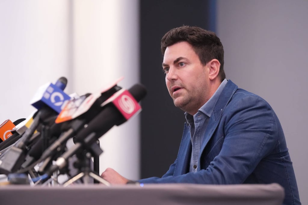 Michel Lamuniere, chairman and CEO of Tatler Asia, addresses the media on Monday. Photo: Sam Tsang Michel Lamuniere, chairman and CEO of Tatler Asia, addresses the media on Monday. Photo: Sam Tsang