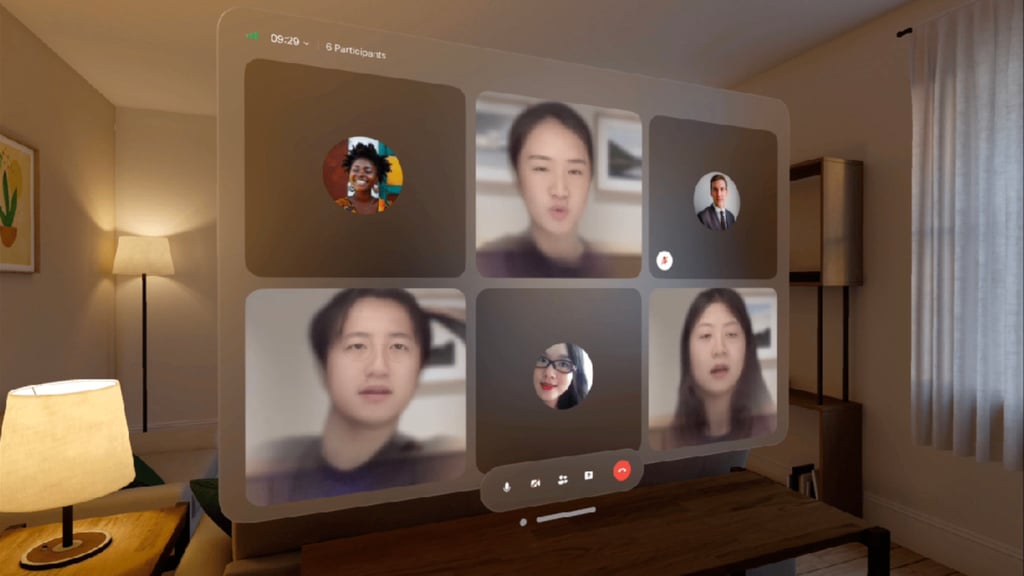DingTalk supports Apple digital avatars known as Persona on the Vision Pro headset. Photo: Handout