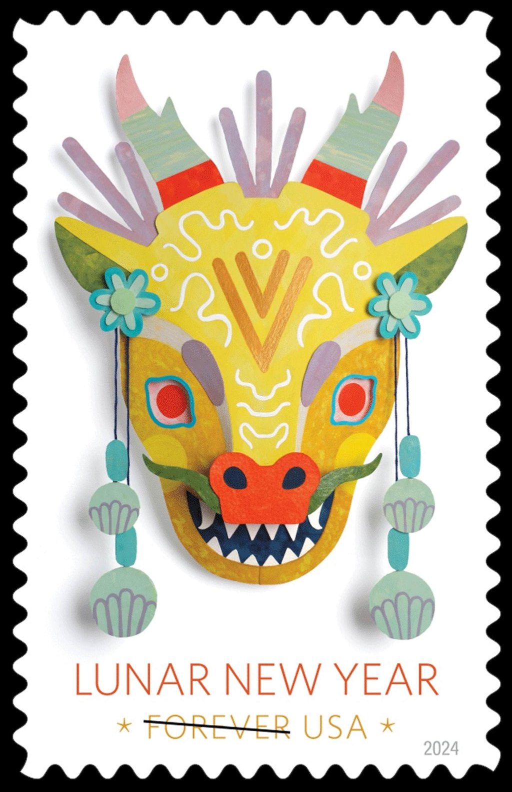 The United States Postal Service’s Year of the Dragon stamp. Photo: USPS The United States Postal Service’s Year of the Dragon stamp. Photo: USPS