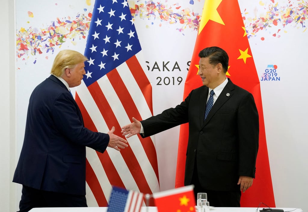 Then US President Donald Trump and China’s President Xi Jinping at the G20 summit in Osaka, Japan in 2019. Photo: Reuters Then US President Donald Trump and China’s President Xi Jinping at the G20 summit in Osaka, Japan in 2019. Photo: Reuters
