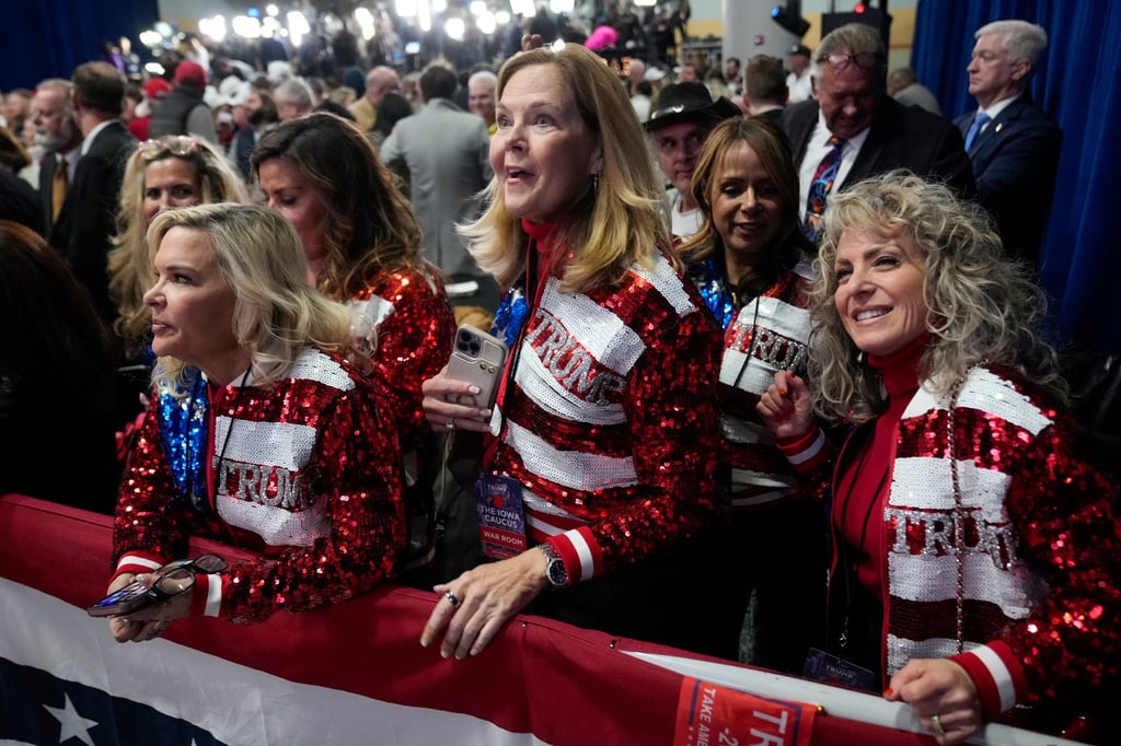 Women who support Donald Trump attend an Iowa caucus night party in Des Moines, Iowa, on January 15. Photo: AP Women who support Donald Trump attend an Iowa caucus night party in Des Moines, Iowa, on January 15. Photo: AP