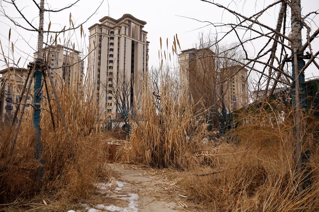 An unfinished residential compound developed by China Evergrande Group in the outskirts of Shijiazhuang, Hebei province. Photo: Reuters