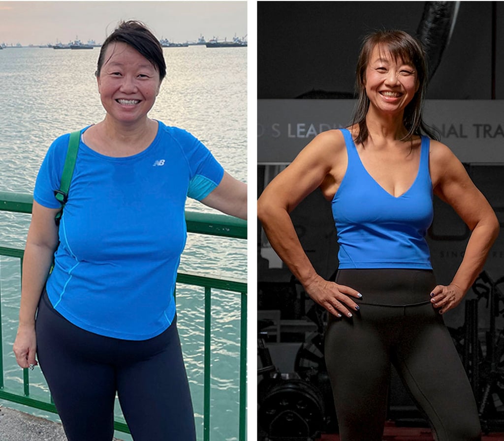Jessie Lim before her fitness journey (left) and afterwards. She had never entered a gym before committing to losing weight. Photo: Jessie Lim/Ultimate Performance