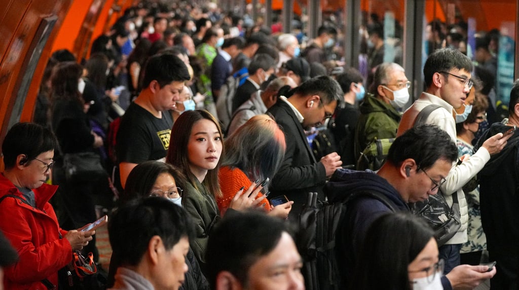 Hongkongers wait for an MTR train in North Point station on January 18, 2024. The MPF has 4.7 million members. Photo: Eugene Lee