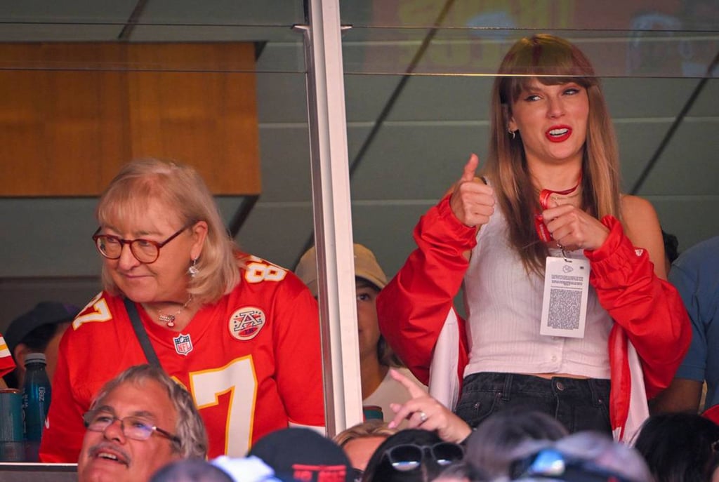 Donna Kelce and Taylor Swift pictured at a Kansas City Chiefs game together last September. Photo: Kansas City Star/TNS