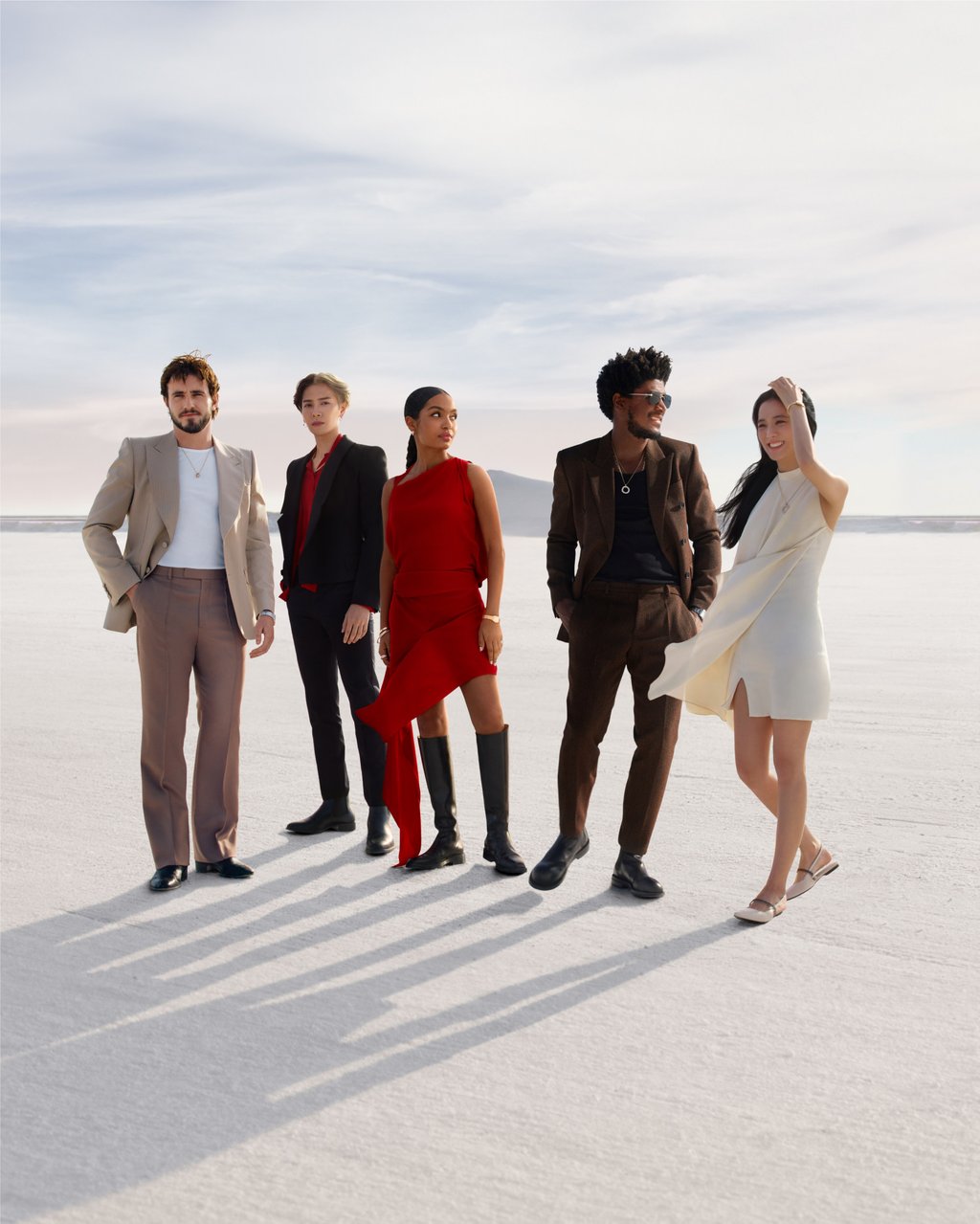 Actor Paul Mescal, singer Jackson Wang, actress Yara Shahidi and K-pop star Jisoo feature in the Cartier Trinity Centenary campaign, with English musician Labrinth (second from right) appearing in the photo, too