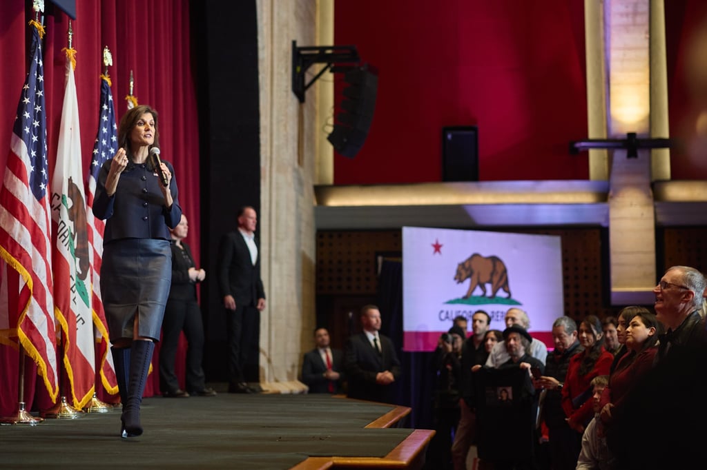 Nikki Haley campaigning in Los Angeles, California, this week. Photo: EPA-EFE