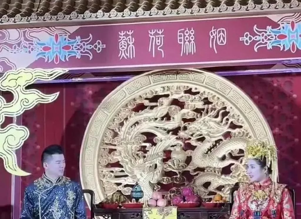 The lavish wedding celebration impressed not only guests, but also many people on mainland social media. Photo: Douyin The lavish wedding celebration impressed not only guests, but also many people on mainland social media. Photo: Douyin