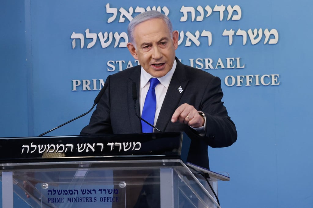 Israeli Prime Minister Benjamin Netanyahu speaks at a press conference earlier this month. Photo: JINI via Xinhua Israeli Prime Minister Benjamin Netanyahu speaks at a press conference earlier this month. Photo: JINI via Xinhua