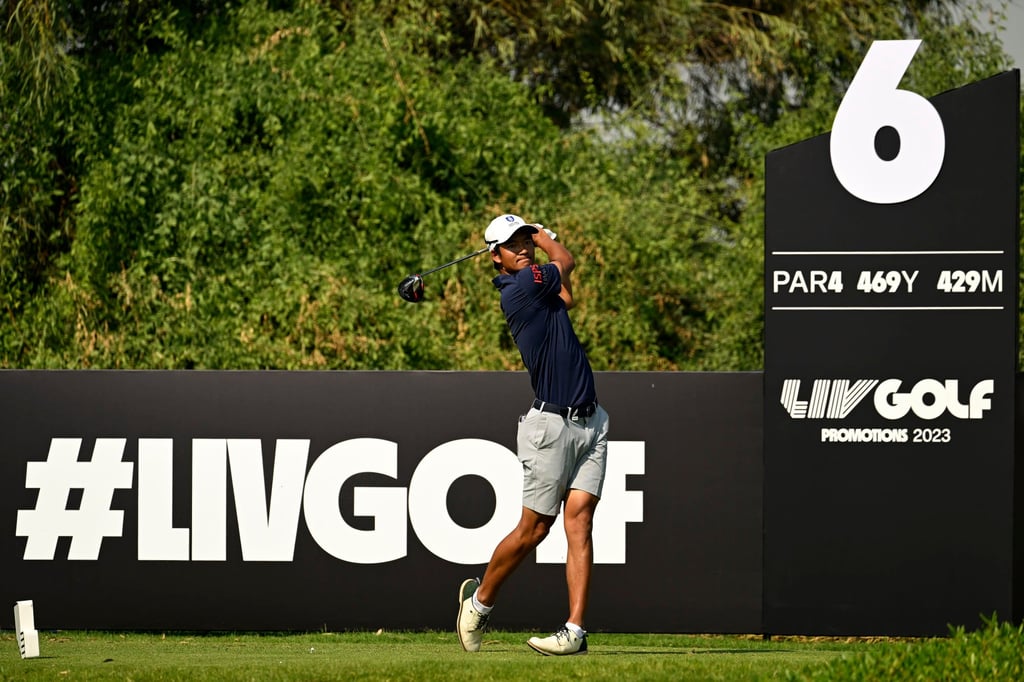 Taichi Kho tees off on the sixth hole during the second round of the LIV Golf Promotions event at the Abu Dhabi Golf Club. Photo: Asian Tour. Taichi Kho tees off on the sixth hole during the second round of the LIV Golf Promotions event at the Abu Dhabi Golf Club. Photo: Asian Tour.
