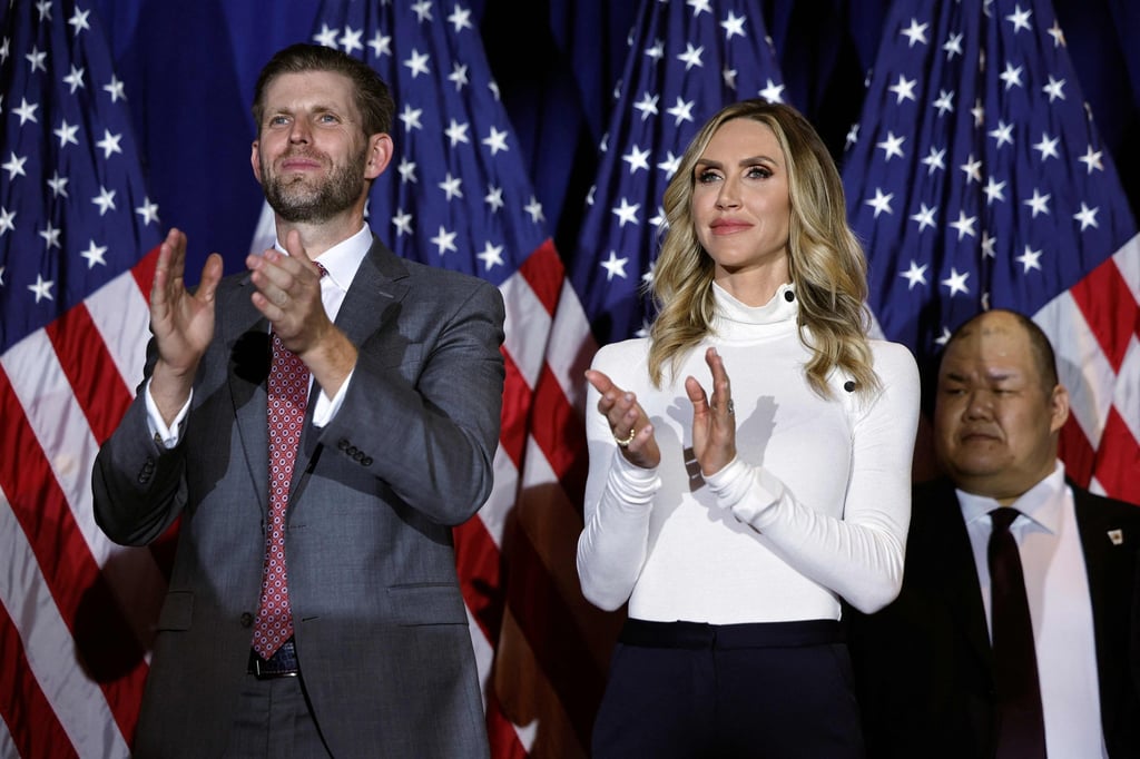 Eric Trump and his wife, Lara Trump. Photo: AFP