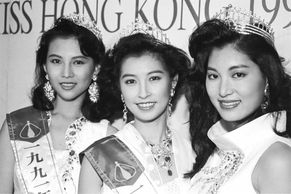 Miss Hong Kong 1991 Amy Kwok (centre) is flanked by first runner-up Valerie Chow (right) and second runner-up Choi. Photo: SCMP Miss Hong Kong 1991 Amy Kwok (centre) is flanked by first runner-up Valerie Chow (right) and second runner-up Choi. Photo: SCMP
