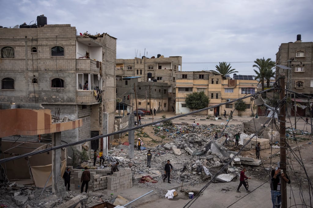 The rubble of the Hasouna family house. Photo: AP