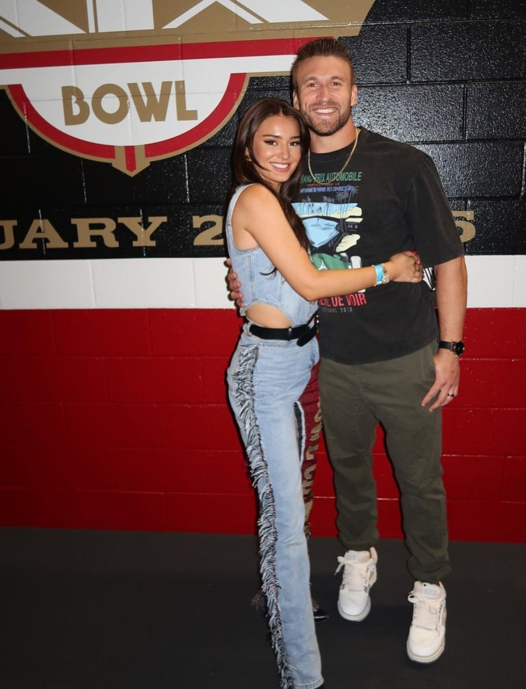 Meet WAG Kristin Juszczyk, who designed Taylor Swift’s Chiefs coat: the wife of San Francisco 49ers’ Kyle Juszczyk boasts clients from Simone Biles to Olivia Culpo – and scored an NFL deal