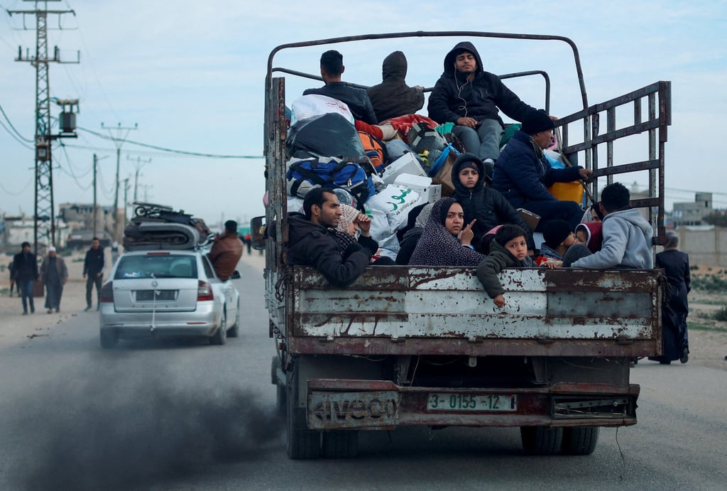 Palestinians leave Rafah on Tuesday in fear of an Israeli military operation. Photo: Reuters