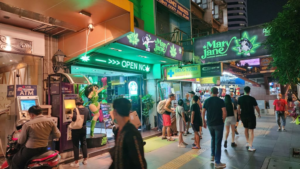 Mary Jane is one of several large retail cannabis stores operated by OG Canna in popular tourist destinations in Bangkok, Thailand. Photo: Todd Ruiz
