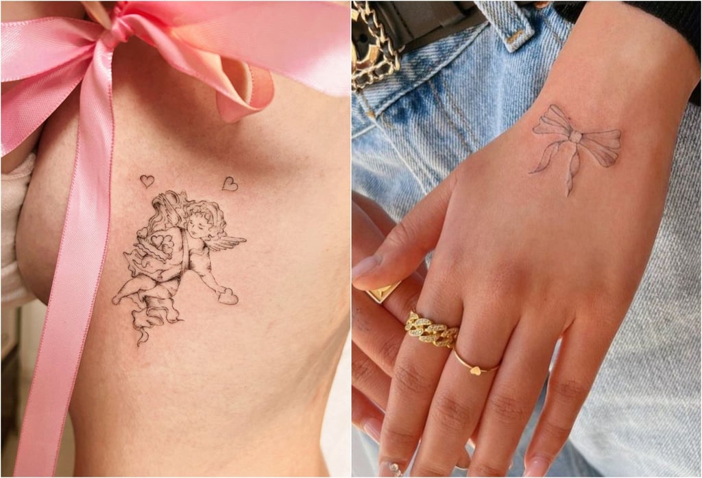 A cherub and bow in Sweney Chan’s signature coquettish style. Photos: @sweneychanie.tattoo/Instagram