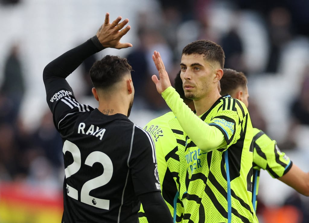 Kai Havertz (right) has received criticism from some Arsenal fans but shone in victory over Liverpool. Photo: Reuters Kai Havertz (right) has received criticism from some Arsenal fans but shone in victory over Liverpool. Photo: Reuters