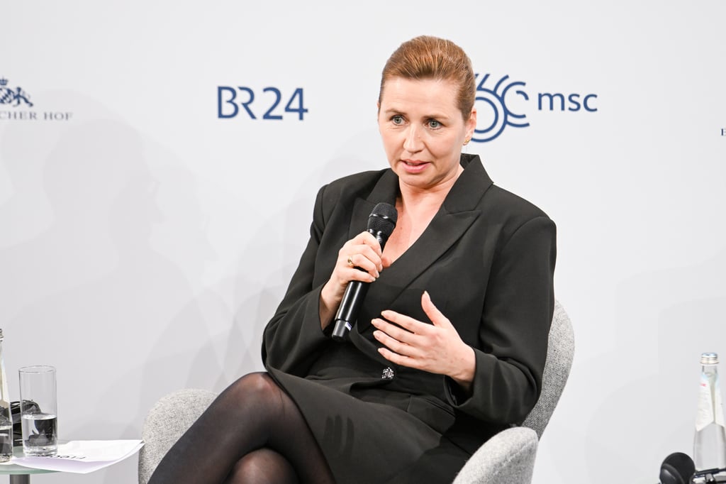 Danish Prime Minister Mette Frederiksen speaks at the Munich Security Conference on Saturday. Photo: dpa Danish Prime Minister Mette Frederiksen speaks at the Munich Security Conference on Saturday. Photo: dpa