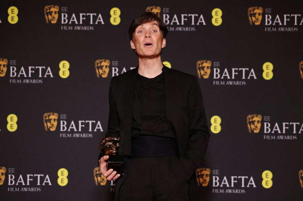 Cillian Murphy with his award for leading actor for ‘Oppenheimer’. Photo: Reuters
