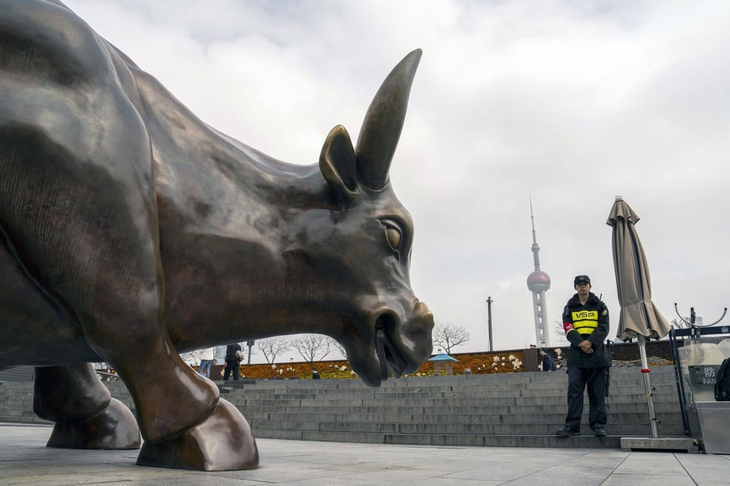 The Bund Bull in Shanghai in February 2024. Photo: Bloomberg The Bund Bull in Shanghai in February 2024. Photo: Bloomberg