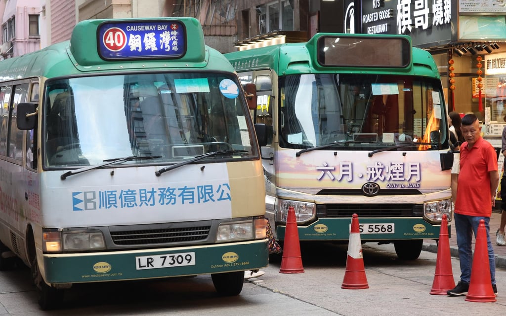 Minibuses in Causeway Bay. Driving a minibus in the city requires a special licence with a quota in place. Photo: Edmond So Minibuses in Causeway Bay. Driving a minibus in the city requires a special licence with a quota in place. Photo: Edmond So