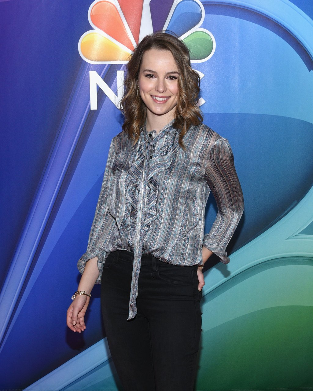 Bridgit Mendler attends the 2015 NBC Upfront Presentation red carpet event in New York City. Photo: Getty Images