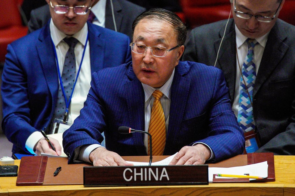 Permanent Representative of China to the United Nations Ambassador Zhang Jun addresses a meeting of the UN Security Council on February 5. Photo: EPA-EFE
