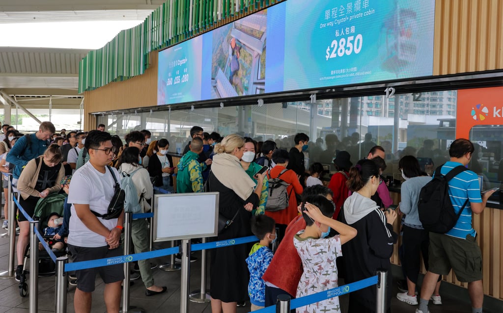 The bulk of the visitors to the attraction were from Asia, with levels having recovered 97 per cent compared with 2019. Photo: Jelly Tse The bulk of the visitors to the attraction were from Asia, with levels having recovered 97 per cent compared with 2019. Photo: Jelly Tse