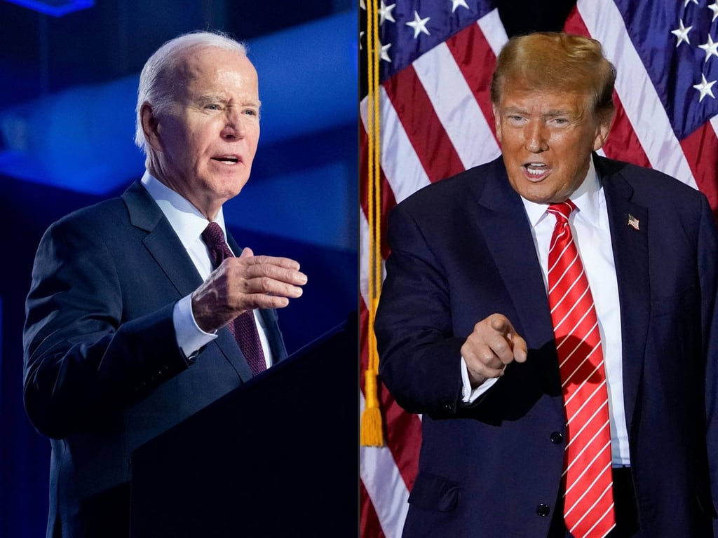 US President Joe Biden, left, and former president Donald Trump. Photo: AFP