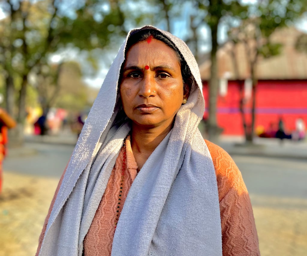 Nirmala Thakur is one of the hundreds of Nepali loan shark victims who have come to Kathmandu in a ‘March for Justice’. Photo: Bibek Bhandari Nirmala Thakur is one of the hundreds of Nepali loan shark victims who have come to Kathmandu in a ‘March for Justice’. Photo: Bibek Bhandari