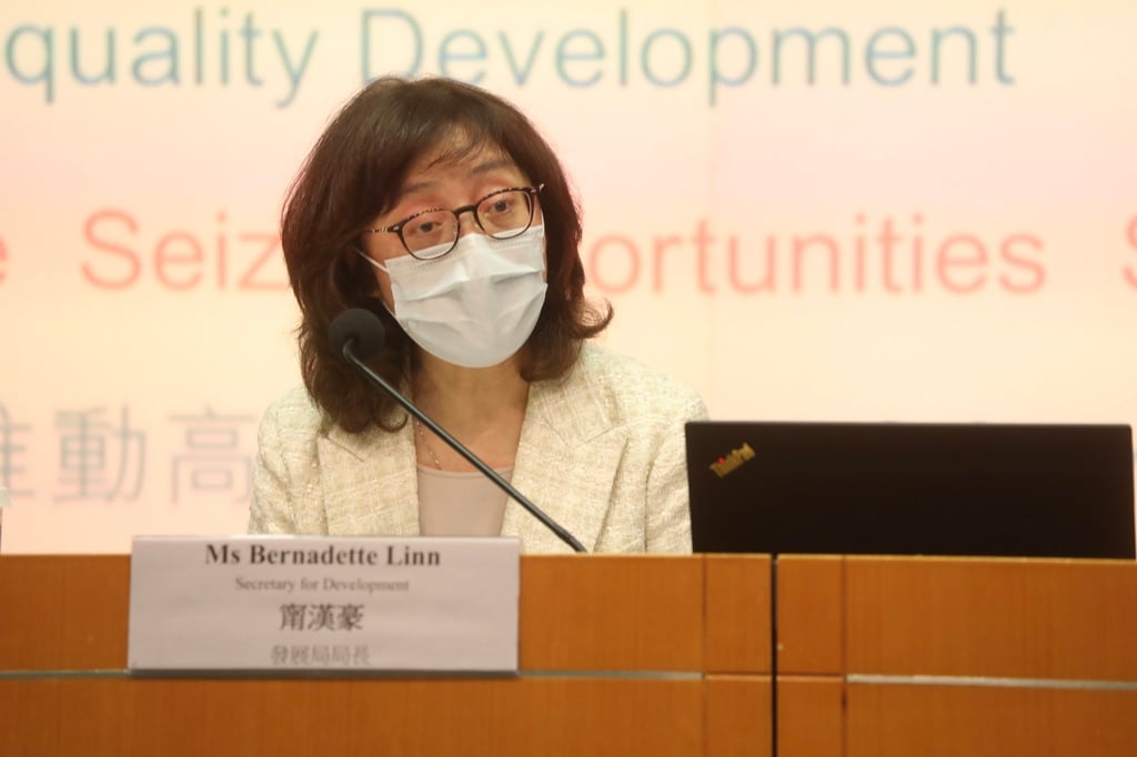 Bernadette Linn revealed the new land sale list. Photo: Sun Yeung Bernadette Linn revealed the new land sale list. Photo: Sun Yeung