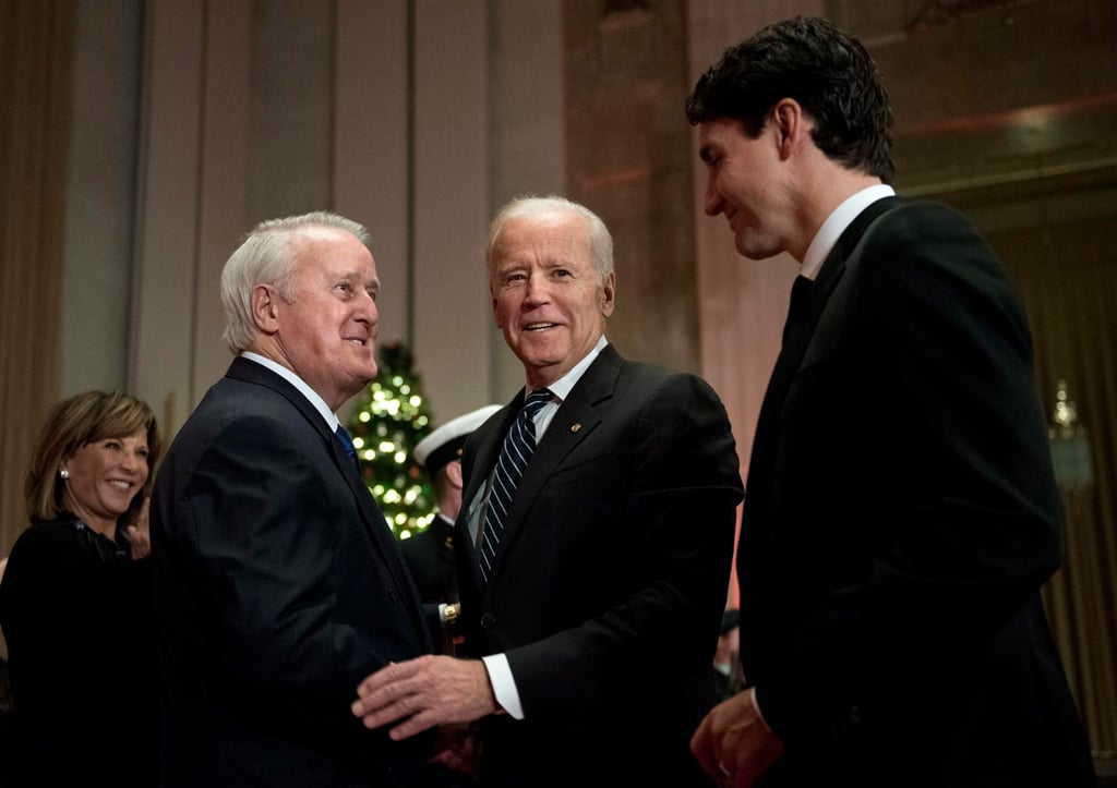 Brian Mulroney with then-US Vice-President Joe Biden and Prime Minister Justin Trudeau in 2016. File photo: AP Brian Mulroney with then-US Vice-President Joe Biden and Prime Minister Justin Trudeau in 2016. File photo: AP