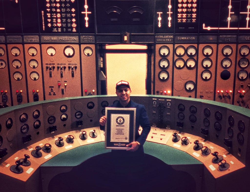 Ravi Ajit Chopra with his Guinness World Records certificate in Battersea Power Station, London. Photo: Talash Video Centre Ravi Ajit Chopra with his Guinness World Records certificate in Battersea Power Station, London. Photo: Talash Video Centre