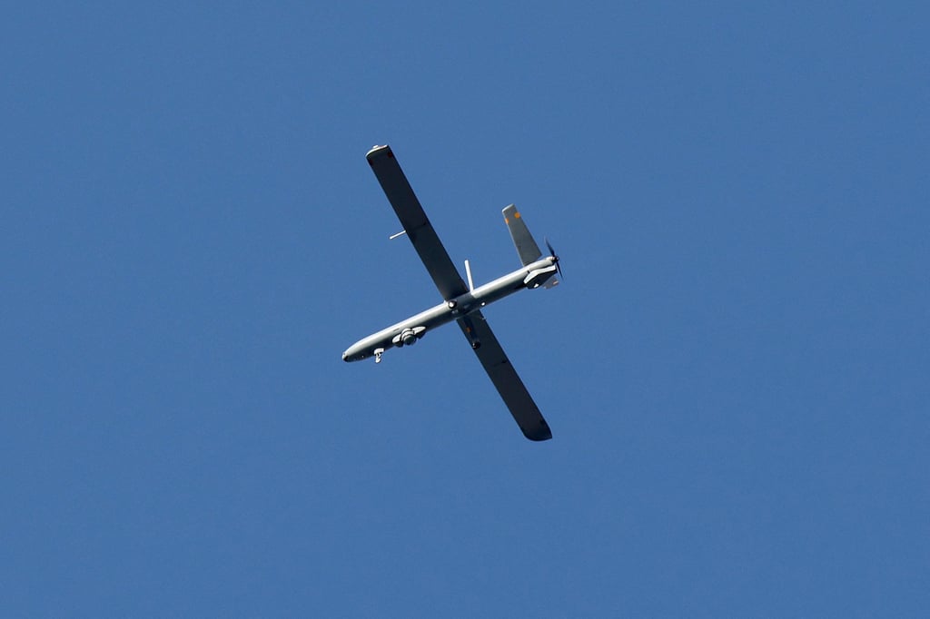 An Israeli military drone flying above the Gaza Strip. Photo: AFP