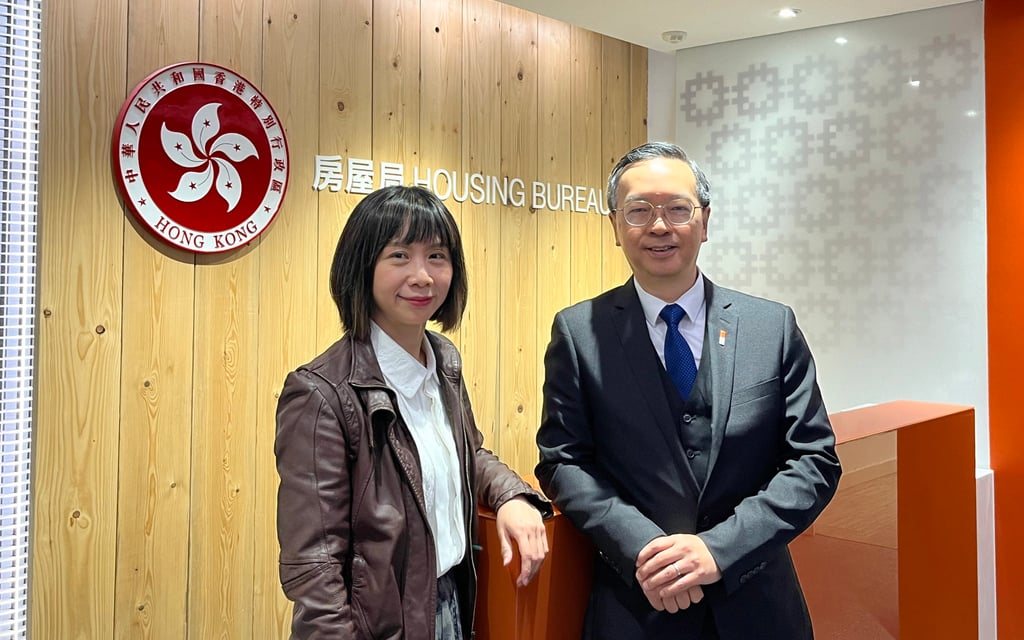 Deputy housing secretary Winnie Wong (left) and Undersecretary for Housing Victor Tai have backed the “punishment and reward” system for the operator of the Yuen Long site. Photo: Edith Lin