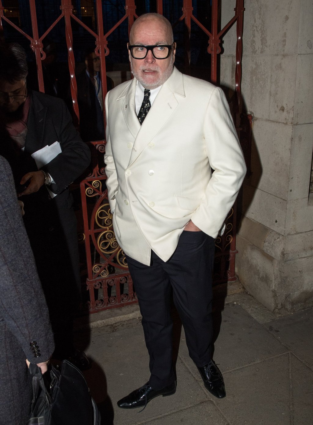 Businessman Gary Goldsmith arrives for the Conservative party Black and White Ball at Natural History Museum in February 2018, in London, England. Photo: Getty Images