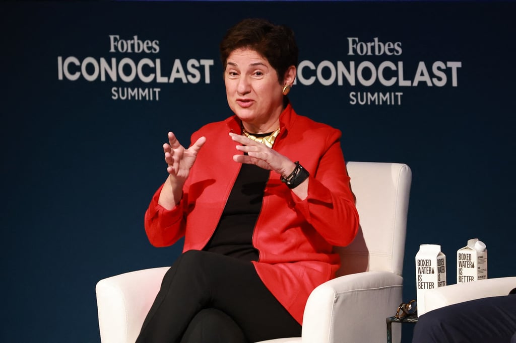 Sharmin Mossavar-Rahmani speaks at the Forbes Iconoclast Summit at New York Historical Society on November 03, 2022 in New York City. Photo: AFP