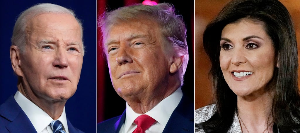 Joe Biden and Donald Trump both urged supporters of Nikki Haley to join their camps after the former UN Ambassador dropped out of the race for the Republican presidential nomination. Photo: AP Joe Biden and Donald Trump both urged supporters of Nikki Haley to join their camps after the former UN Ambassador dropped out of the race for the Republican presidential nomination. Photo: AP