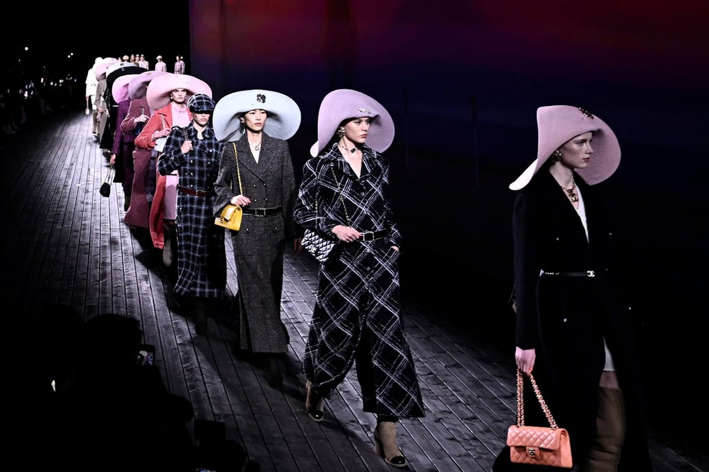 Hats galore at the Chanel autumn/winter 2024 show, which was inspired by the seaside resort town of Deauville, at Paris Fashion Week. Photo: AFP Hats galore at the Chanel autumn/winter 2024 show, which was inspired by the seaside resort town of Deauville, at Paris Fashion Week. Photo: AFP
