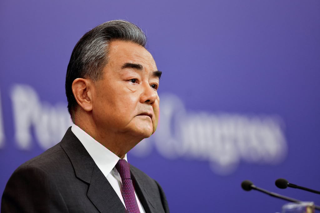 Chinese Foreign Minister Wang Yi pictured during Thursday’s press conference. Photo: Reuters Chinese Foreign Minister Wang Yi pictured during Thursday’s press conference. Photo: Reuters
