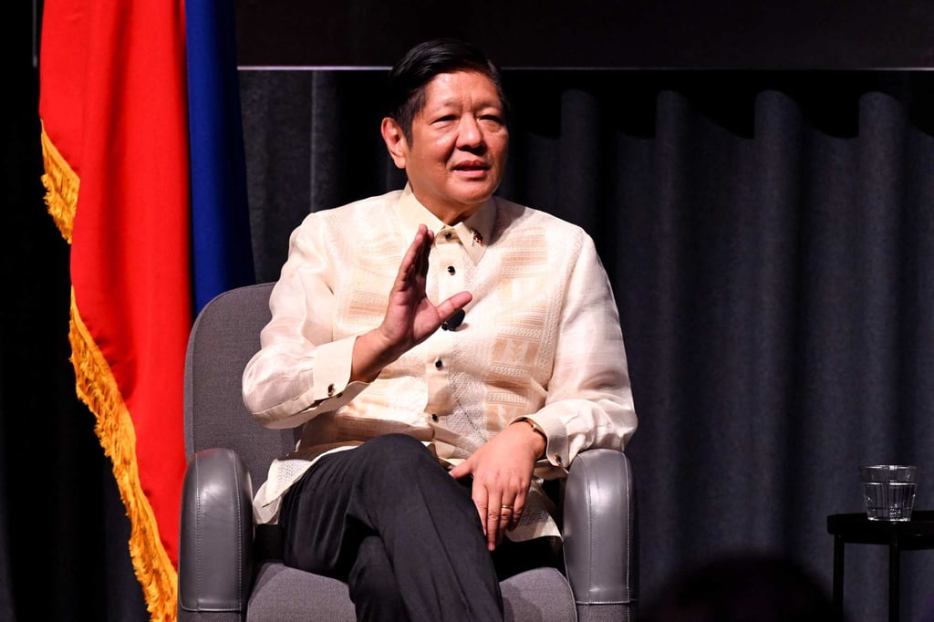 Philippine President Ferdinand Marcos Jnr answers questions after making a speech on the sidelines of the Australia-Asean Special Summit in Melbourne on Monday. Photo: AFP