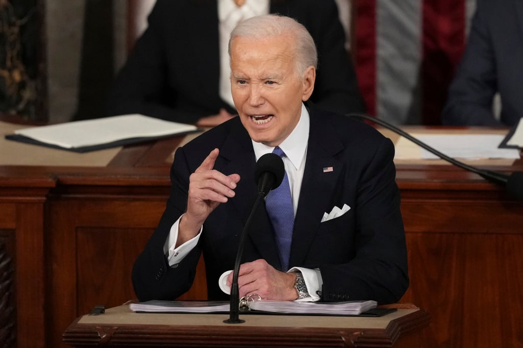Biden touts his record as US president during the State of the Union address on Thursday. Photo: AP Photo Biden touts his record as US president during the State of the Union address on Thursday. Photo: AP Photo