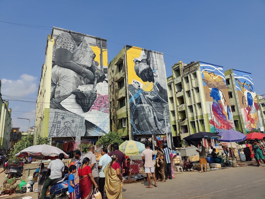 Nochi Art District in fishermen’s colony is one of the venues for USk Chennai sketch meets. Photo: Kalpana Sunder